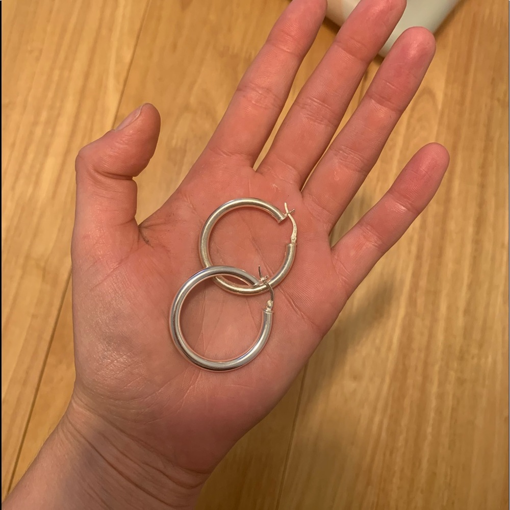 Silver plated hoop earrings